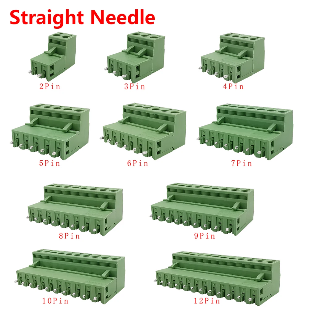 5/10Pairs 2EDG 5.08mm Pitch Screw Terminal Blocks 2/3/4/5/6/7/8/9/10/12 Pin Male Plug Female Socket PCB Connector 5.08 mm