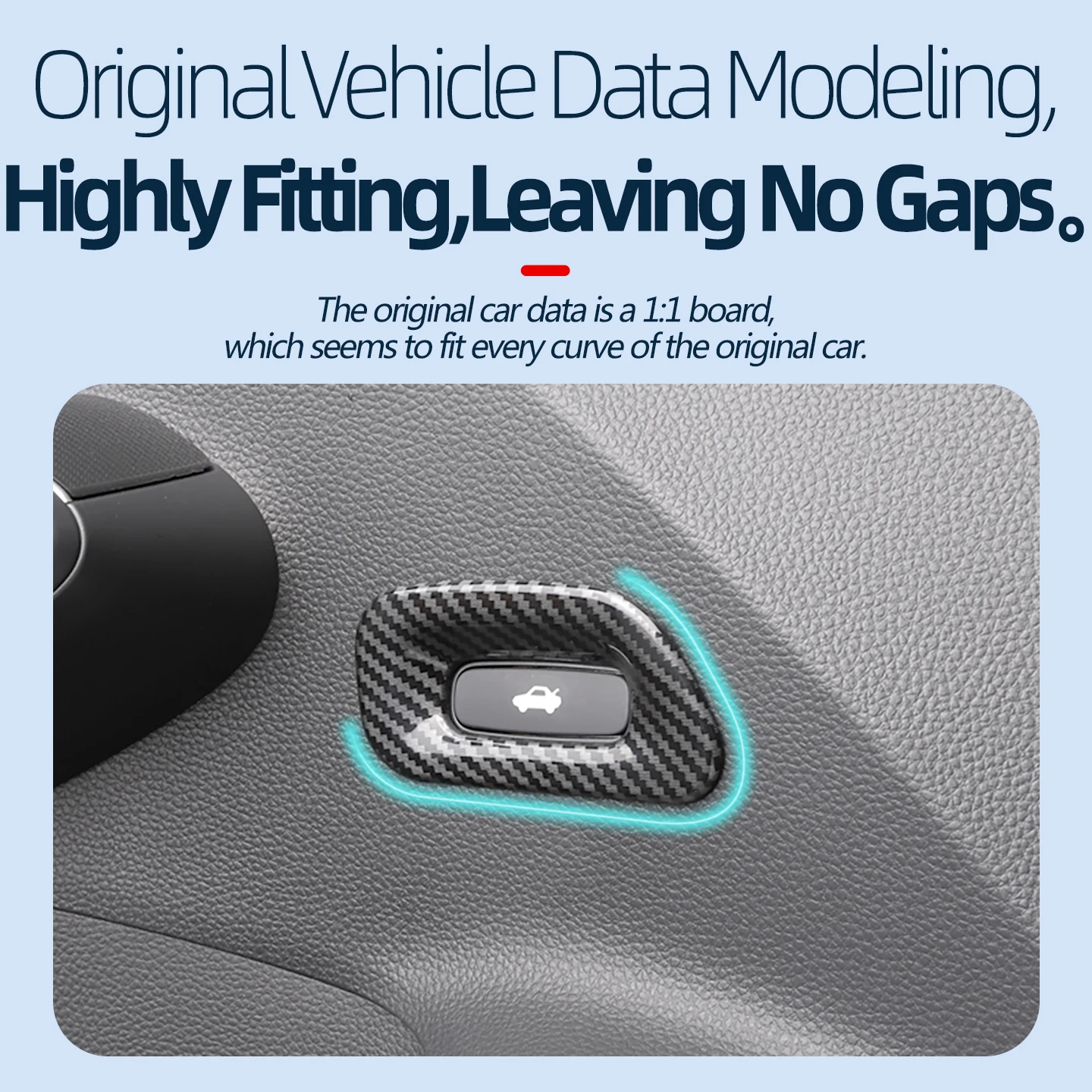 لهوندا 2022 2023 2024 2025 11th GEN سيفيك اكسسوارات سيارة جذع زر إطار الزخرفية ABS ألياف الكربون نمط #3