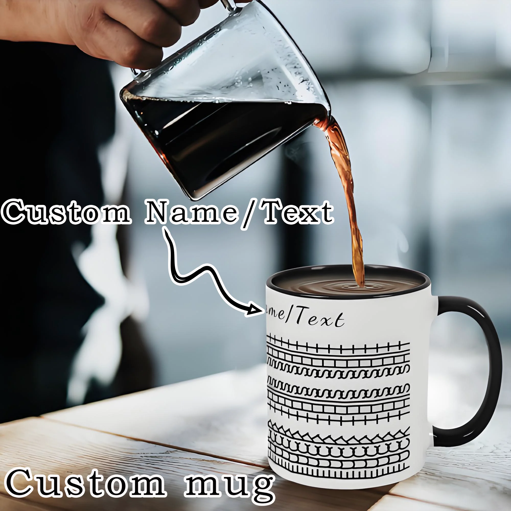 

Personalized Coffee Cup with Name/Text Unique Work Companion Christmas Gift Modern Coffee Lover's Drinkware Customized Mark Cup