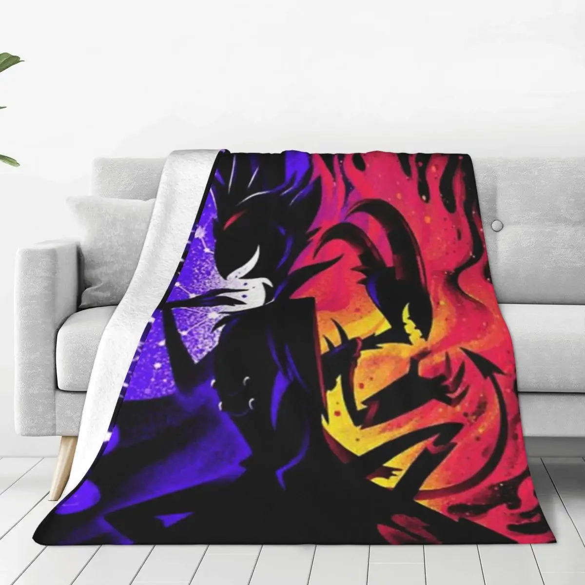 

Stolas And Blitzo Inner Desires - Helluva Boss Blanket Sofa Bedroom Bed Home Office Nap Blanket Car Travel Picnic Blankets Gift