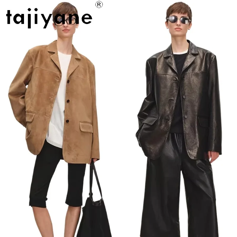 TAJIYANE 100% Sheepskin Genuine Leather Jacket Women Old Money Style Suit Coats New in Spring Jackets 2026 Woman Clothes кожанка