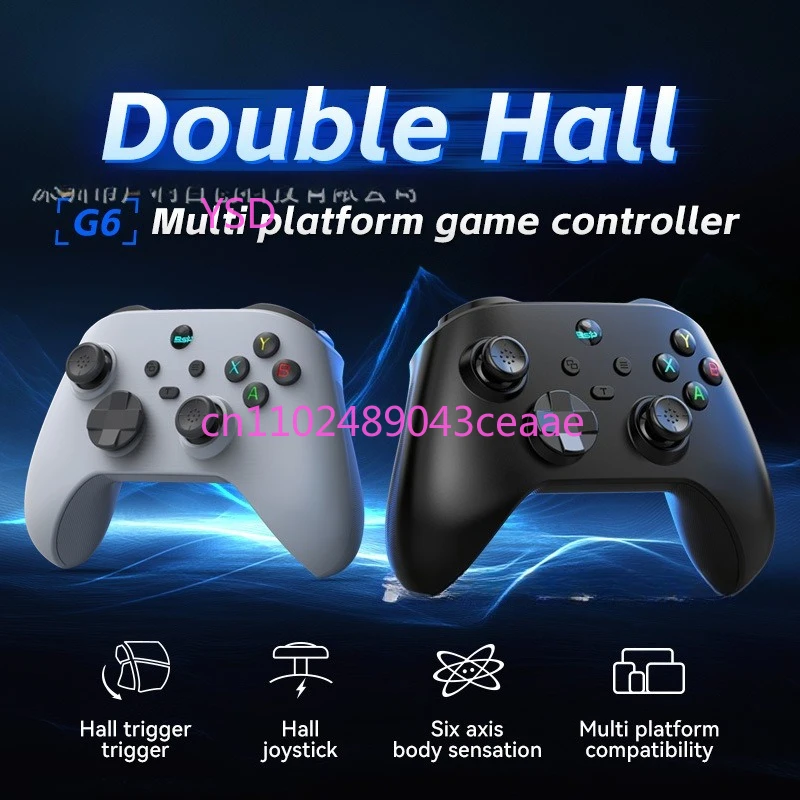 

G6 Bluetooth-геймпад с двумя вибрациями Холла, соматосенсорный экономичный для коммутатора Android iOS