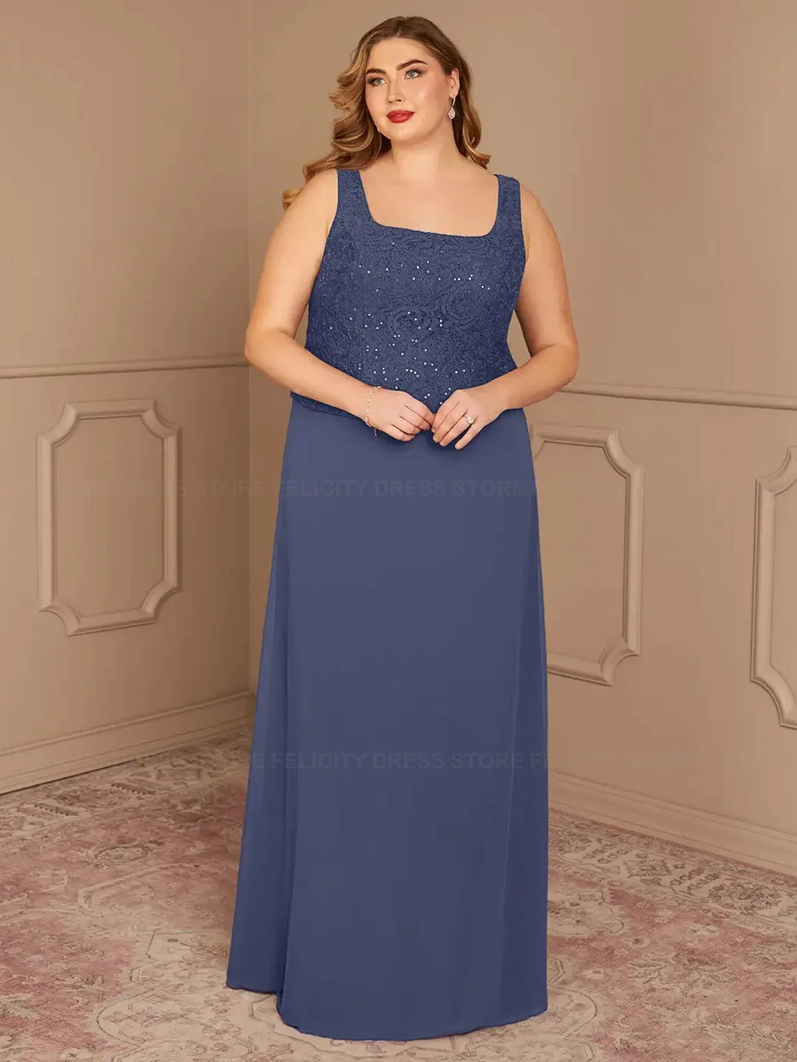 Plus Size Two Piece Mother of the Bride Dresses 2023 Sheath Lace with Jacket Sequins Wedding Guest Dresses فستان حفلات الزفاف