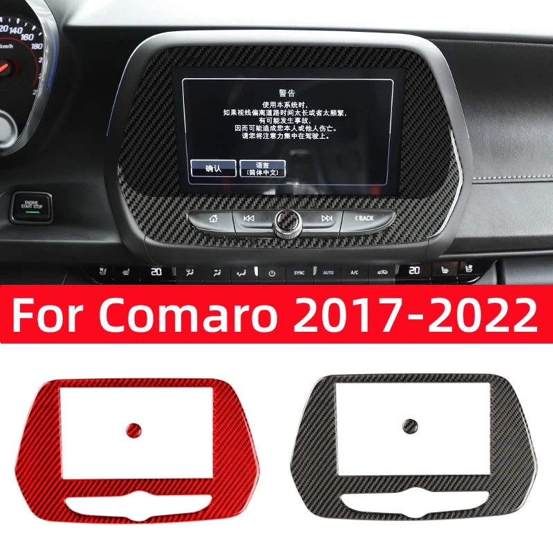 

For Chevrolet Camaro 2017-2022 Accessories Carbon Fiber Interior Car Central Navigation Decoration Frame Sticker Trim Cover