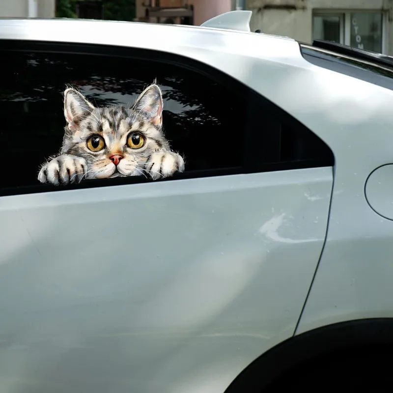 Peeking Cat Car Sticker Notebook Decoration Bumper Window External Accessories Waterproof Die Cutting Vinyl Decal