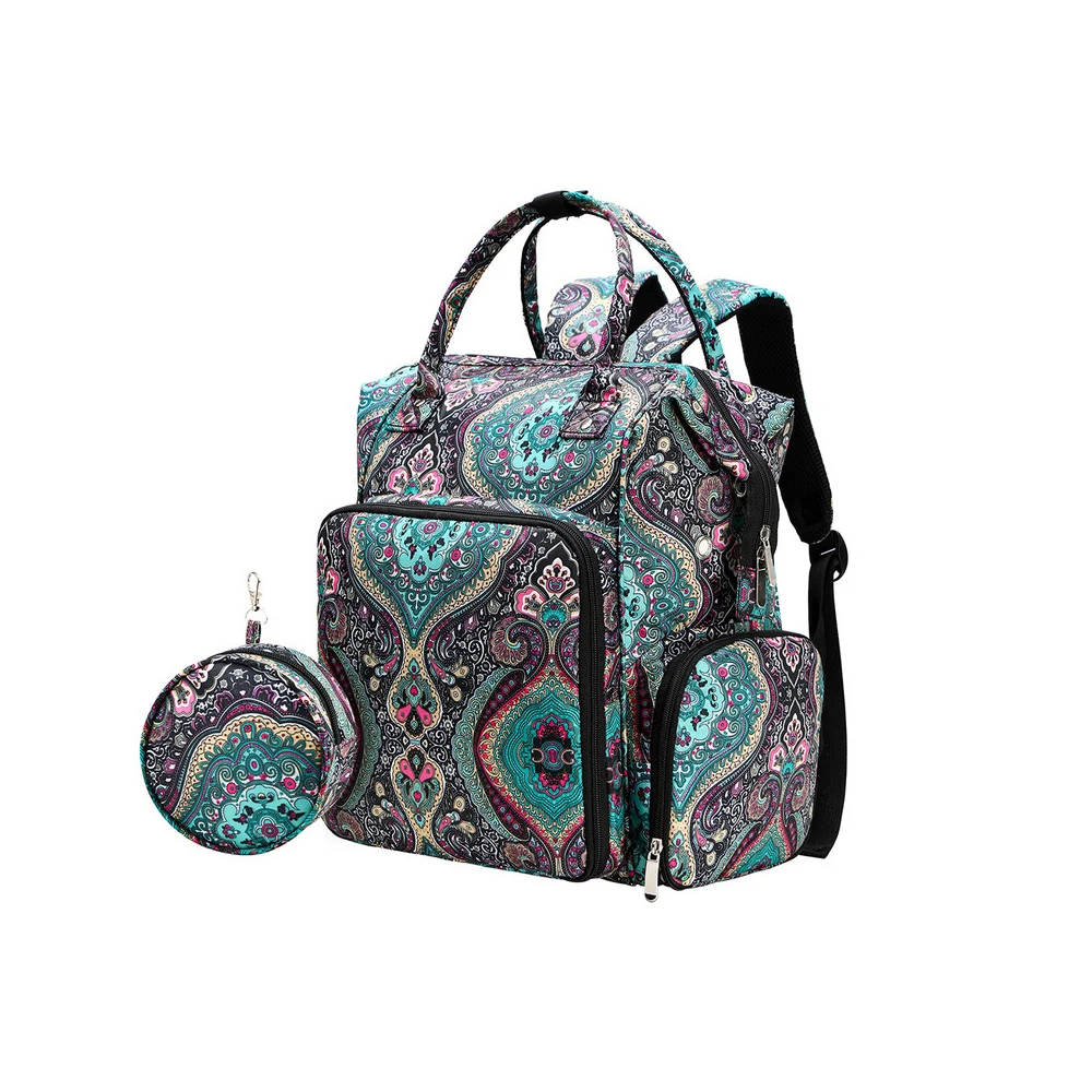 Durable Floral Crochet Storage Bag – 1 Large-Capacity Yarn Storage Bag with Internal Compartments, Portable Craft Tote Bag