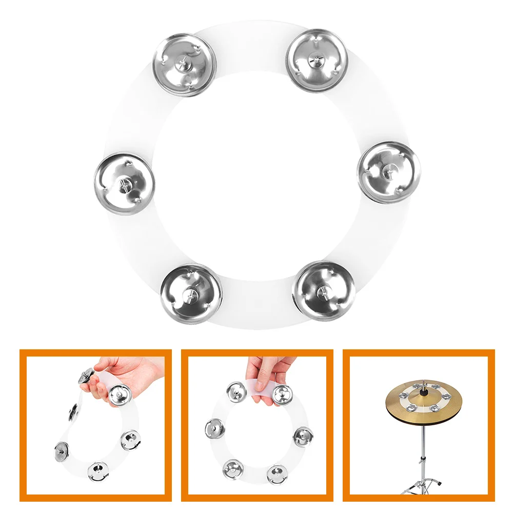 

Strong -Hat Tambourine Cymbals Drum Set Accessory With 6 Silicone Jingles Enhancing Performance