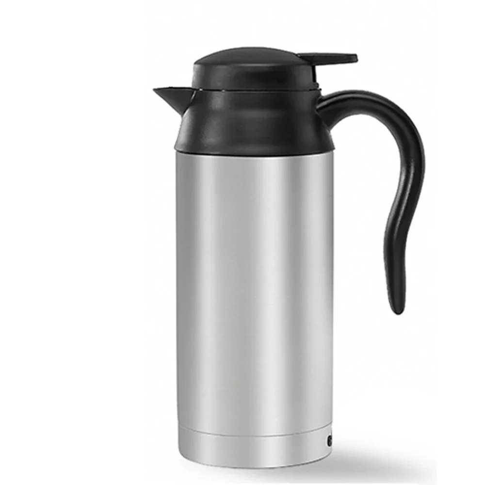 12V/24V Electric Heating Cup Kettle Stainless Steel Water Heater Bottle For Tea Coffee Drinking Travel Car Truck Kettle 750ML