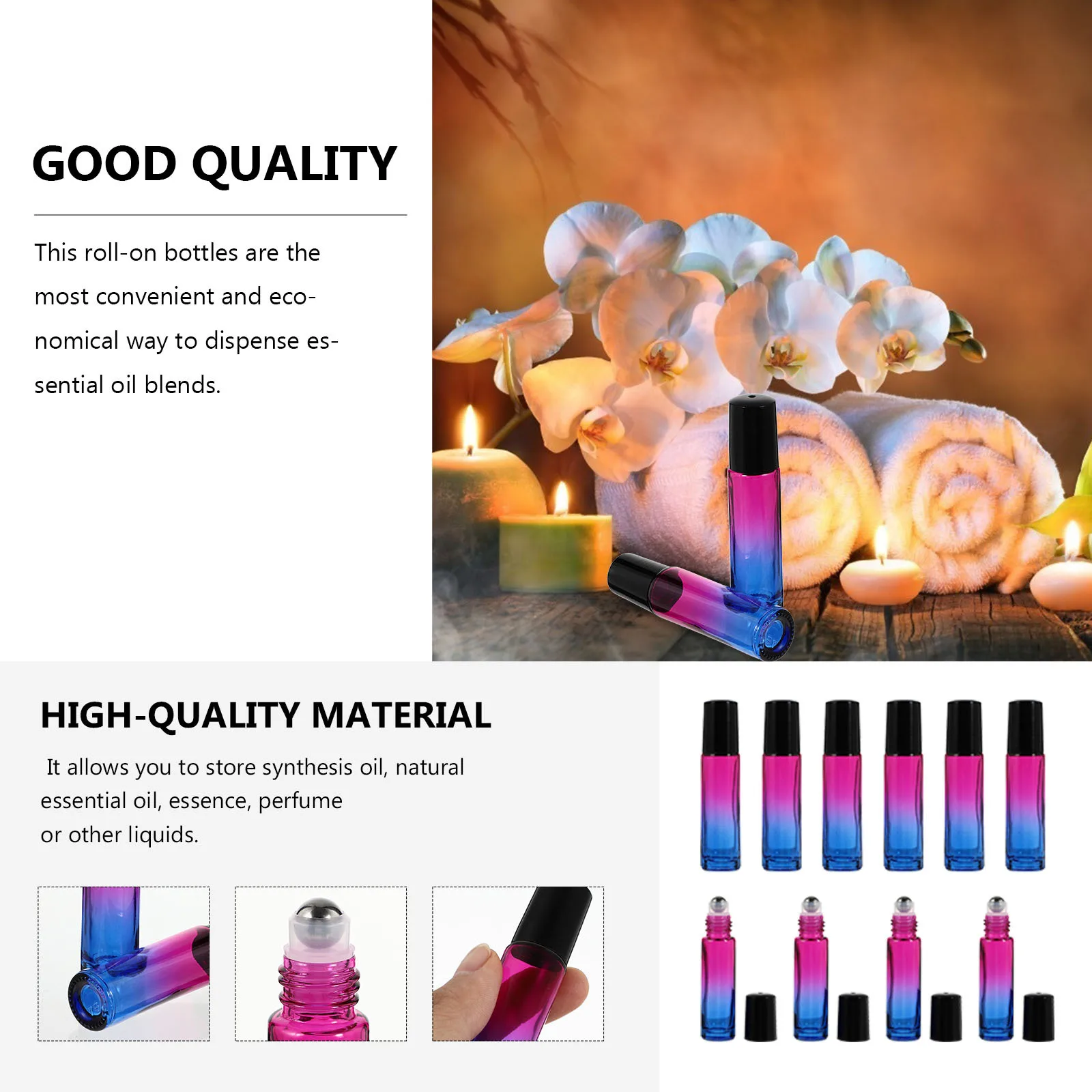 

Essential Oil Containers Travel Size Bottle Glass Bottles with Lids Roller Sub Toiletry