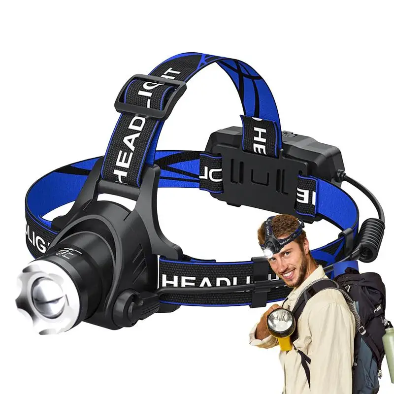 Headlamp Flashlight Rechargeable Forehead Light With 4 Colors Long Distance High Brightness Camping Headlamp Multifunctional