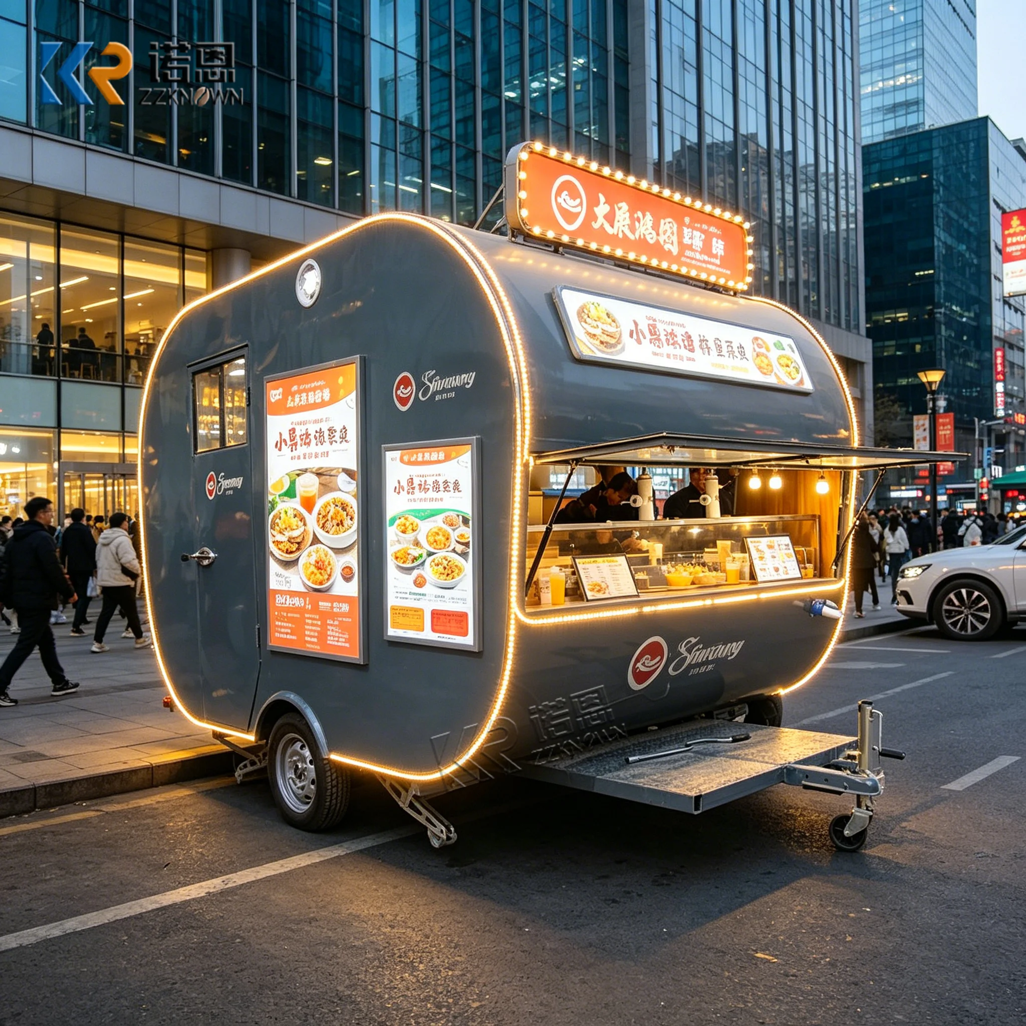 

Multi-Functional Outdoor Food Trailer - Mobile Vending Cart for Breakfast Night Market Snacks