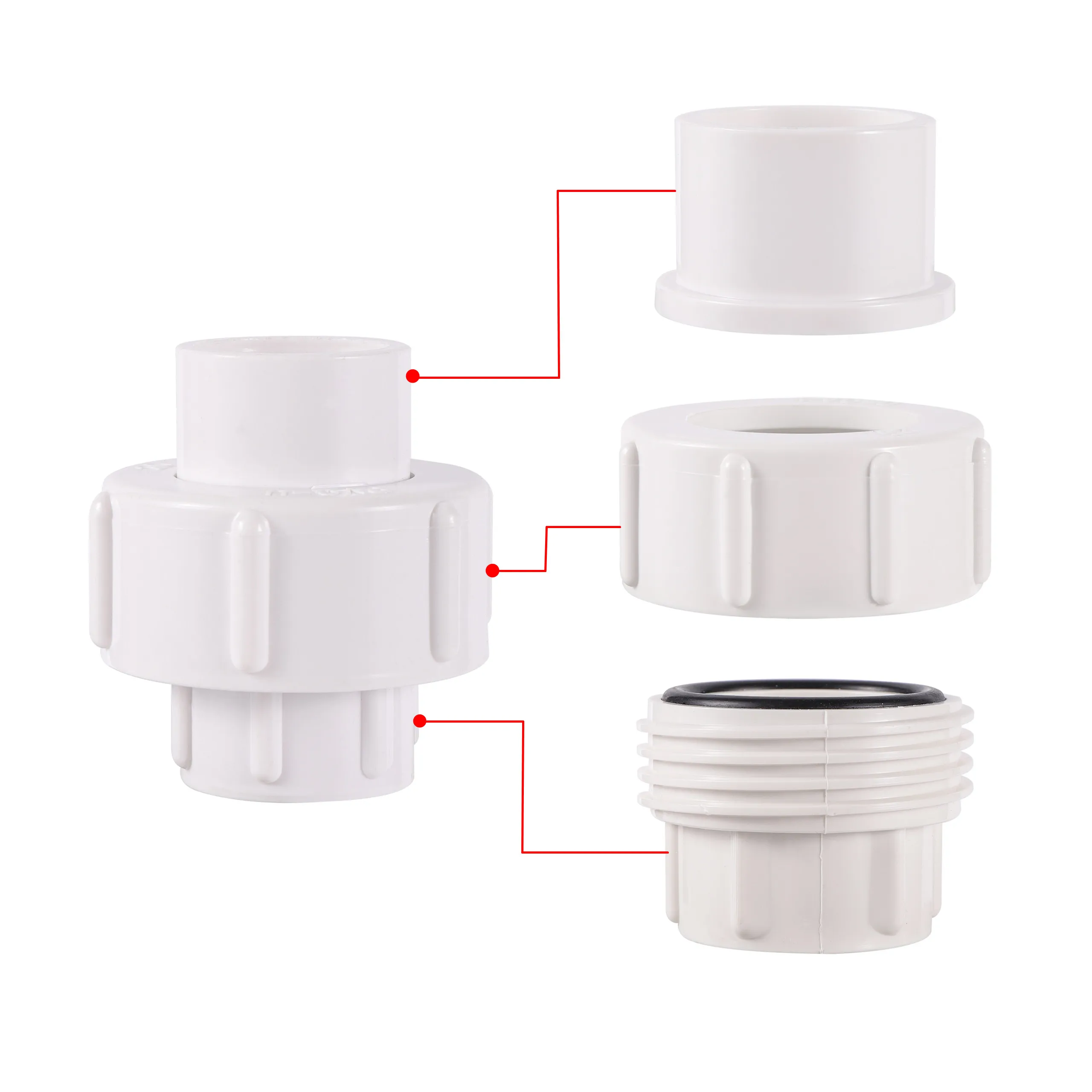 20/25mm Equal PVC Union Straight Connector Aquarium Tank Water Pipe Fittings Garden Irrigation System Hydroponic Water Connector