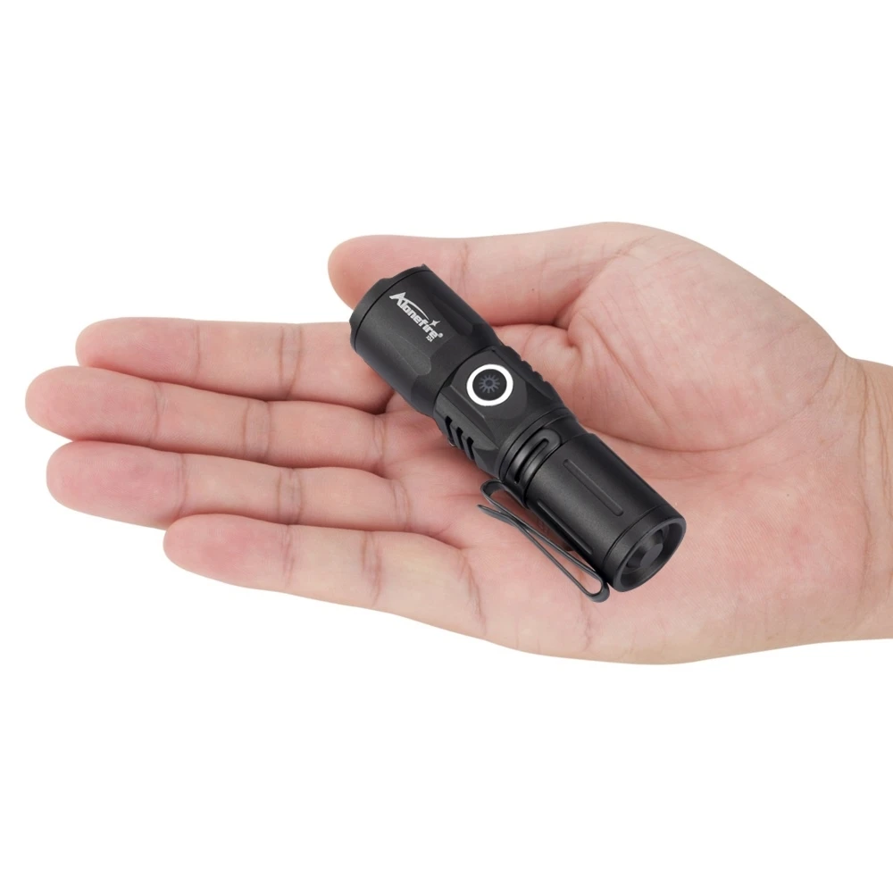 Zoom White Beam Light Langstrecken-Mini-Taschenlampe Typ C USB wiederaufladbare tragbare Taschenlampe für Zuhause und draußen, 16340-Akku – Detail 3
