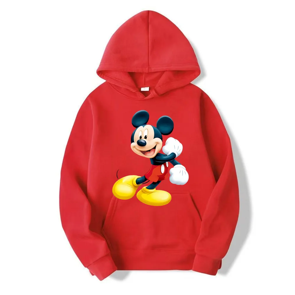 Sudadera con capucha de Mickey Mouse para hombre y mujer, suéter informal de gran tamaño con dibujos animados de Anime, ropa de otoño e invierno, 2024