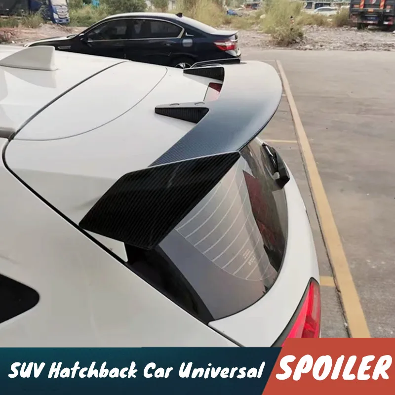 SUV Hatchback Car Universal Black Carbon Spoiler Wings Exterior Tuning Accessorie Parts For Toyota Honda Mazda VW BMW Audi BYD