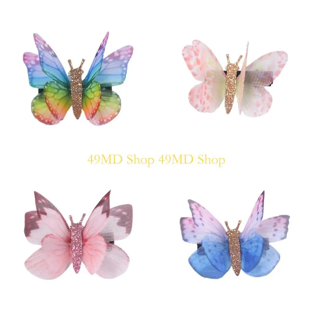 

49MD Colorful Butterfly Hair Pin Adult Teens Chinese Ponytail Hair Clip
