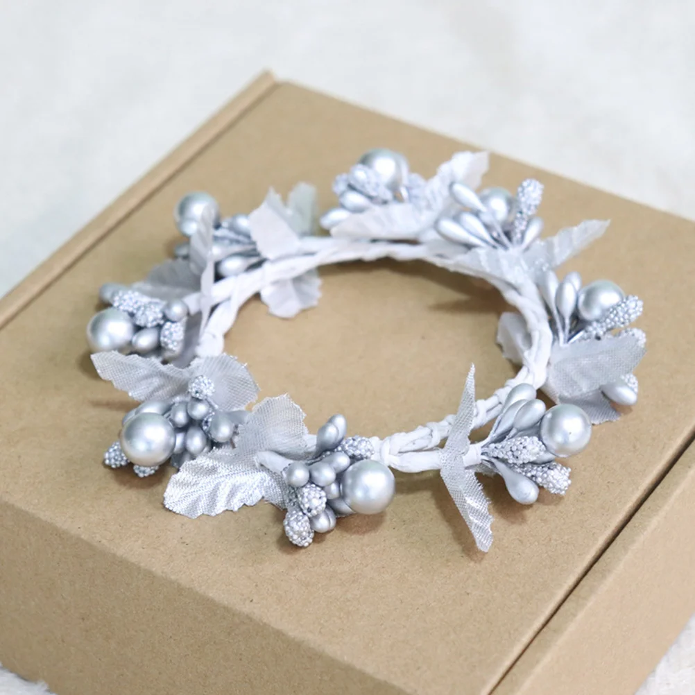 4 Pcs Silver Berry Napkin Rings Mini Berry Wreath Holders Elegant Table Decor Christmas Party Accessory Hotel Party Napkin