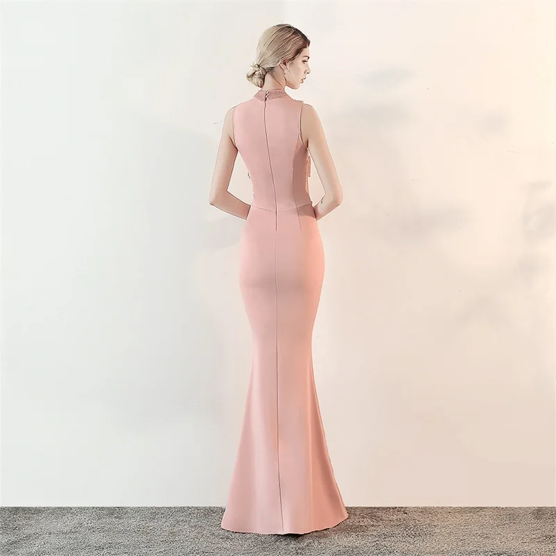 Abendkleid weibliche 2023new sexy damen fishtail lange stil host kleid temperament abnehmen V-ausschnitt sommer