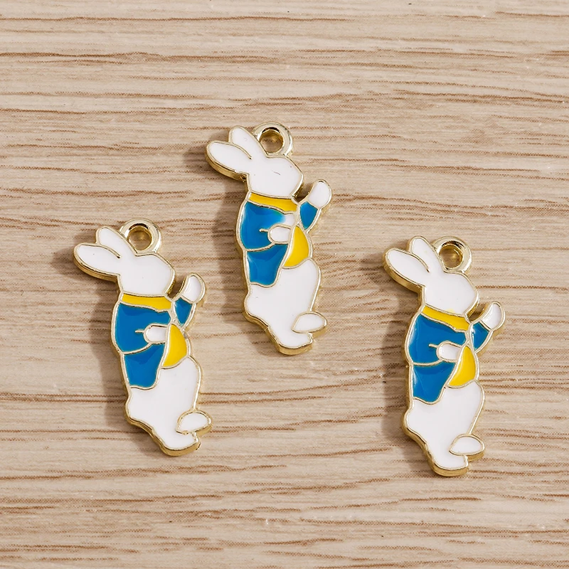 Tusember 20 Stück Niedliche Cartoon-Themen Emaille Anime Mr. Rabbit Anhänger für DIY Ohrringe, Armbänder, Halsketten, Schmuckherstellung, Bastelzubehör – Detail 5