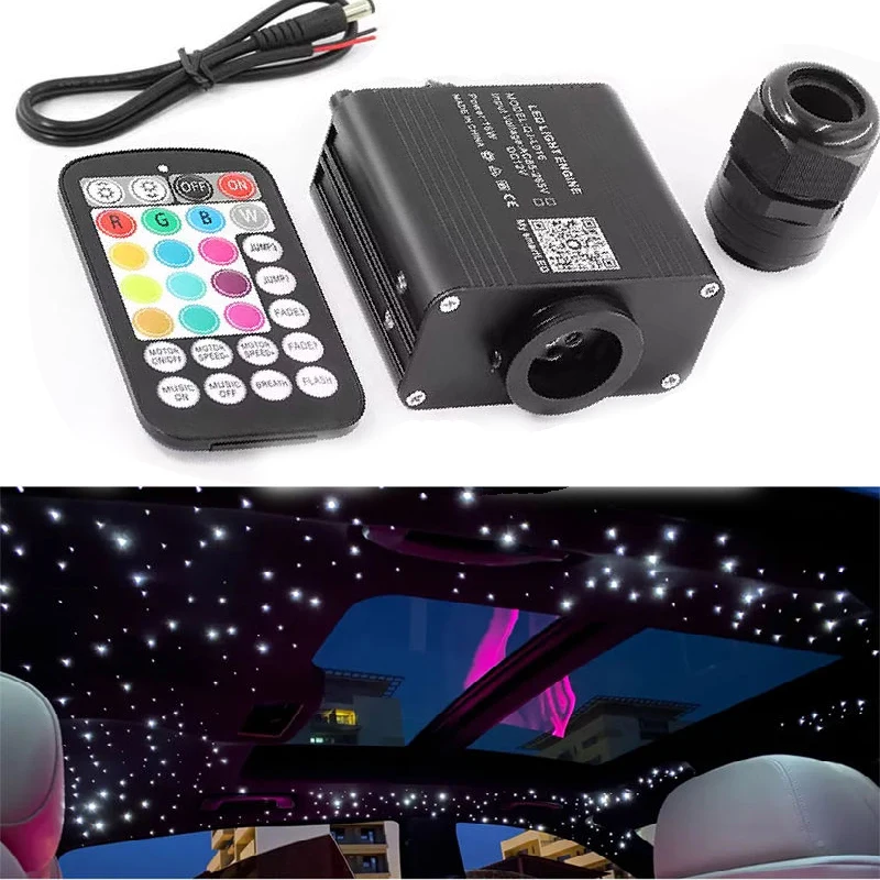 

16W RGBW Fiber Optic Starry Sky Ceiling Light Kit Music Control Bluetooth Application Interior Environment Atmosphere Light