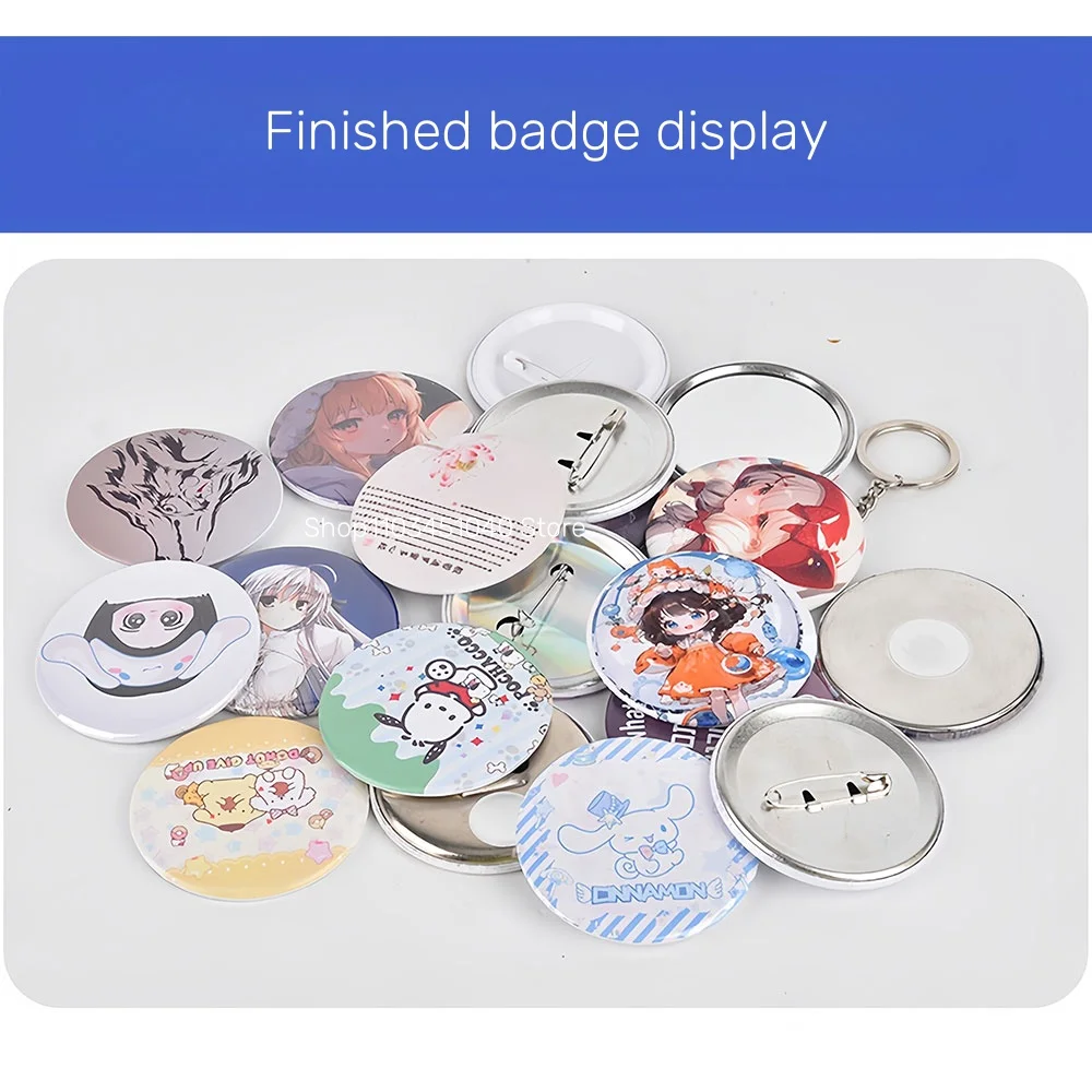 Picture 7: 25/32/37/44/50/56/58/75MM Rotating badge machine DIY Button Maker Machine Set with 100 Pcs Button Parts+Mold