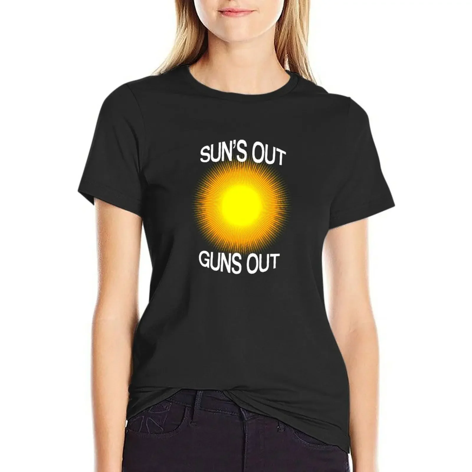 

Suns Out Guns Out T-Shirt Aesthetic clothing cute clothes plus size tops customs design your own white t shirts for Women