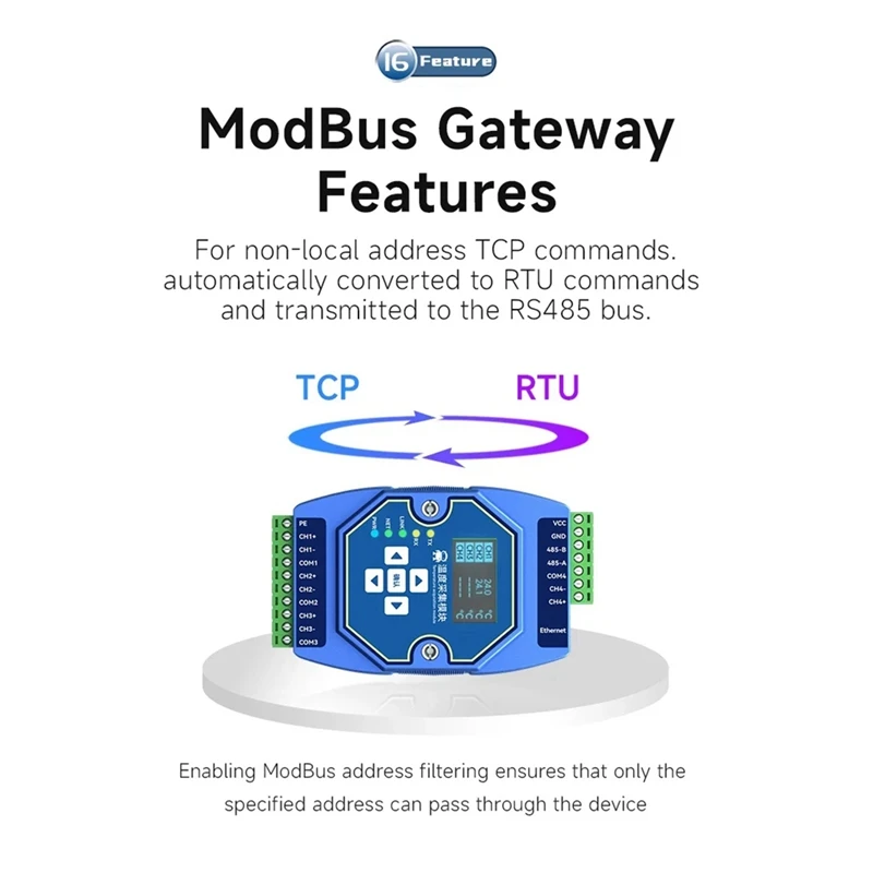 6 Way Temperature Acquisition Module Type K Modbus Thermocouple Input RS485 Ethernet Gateway Watchdog DNS Industrial