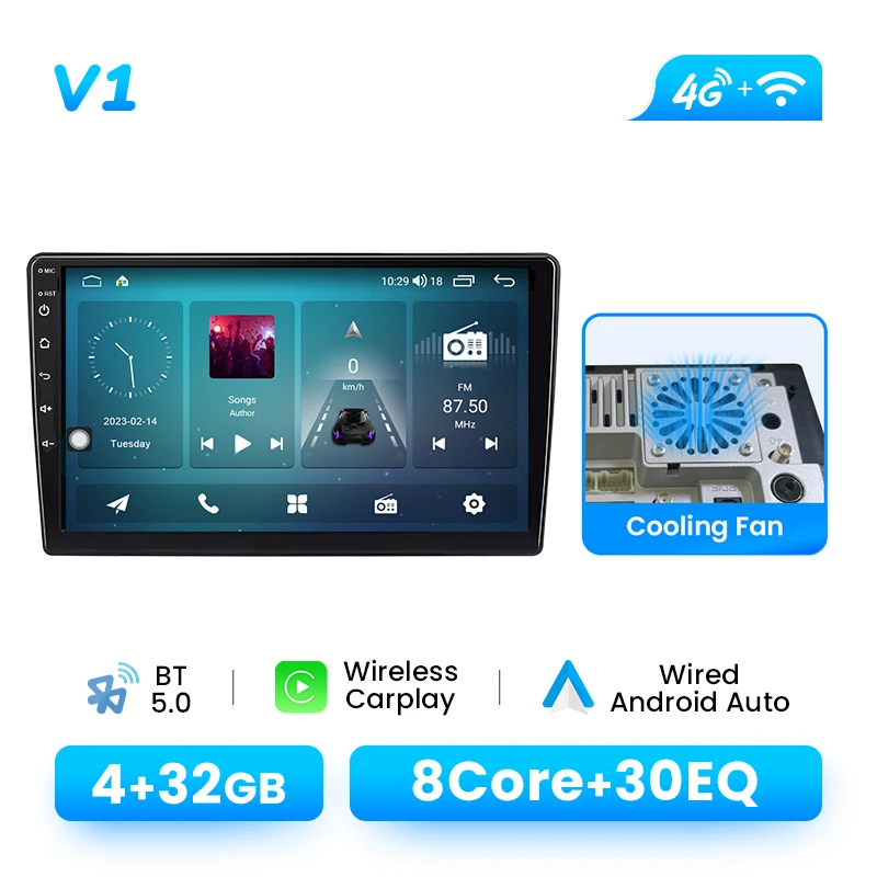 9” Draadloze CarPlay Android Auto Android 14 autoradio voor Saab 93 2007-2011 Multimedia GPS 4G Wifi DSP IPS touchscreen