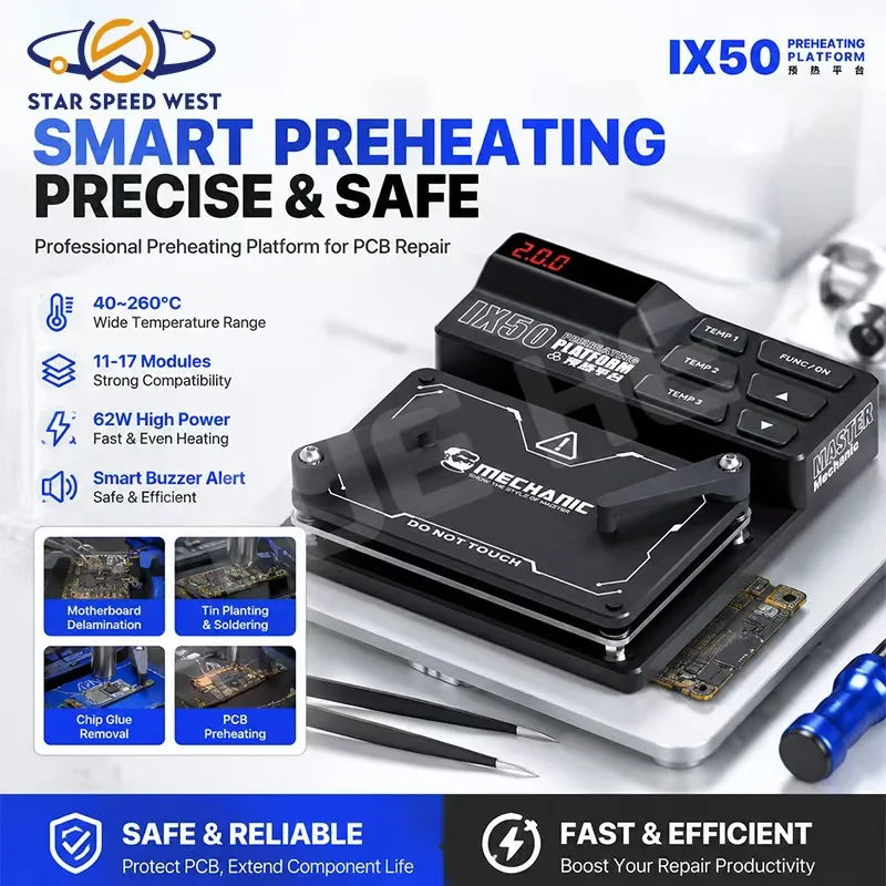 MECHANIC IX50 Preheating Platform Celsius Constant Temperature Heating for Phone Motherboard Repair Chip Soldering Desoldering