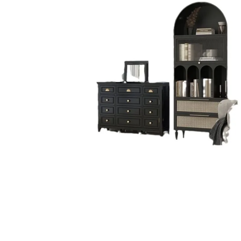 Light luxury French retro arched decorative wine cabinet side cabinet