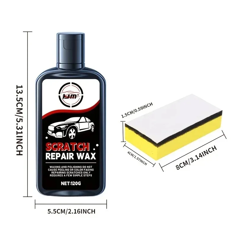 KJM 120g autokrasreparatiewas - eenvoudige doe-het-zelf-toepassing, professionele verfkrasverwijdering, herstelt glans en beschermt de afwerking