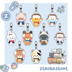 KPOP ZEROBASEONE Keyring ZB1 Winter Cartoon Acrylic Keychain Bag Pendant Ricky Hanbin Matthew Zhanghao Car Key Accessories Gift
