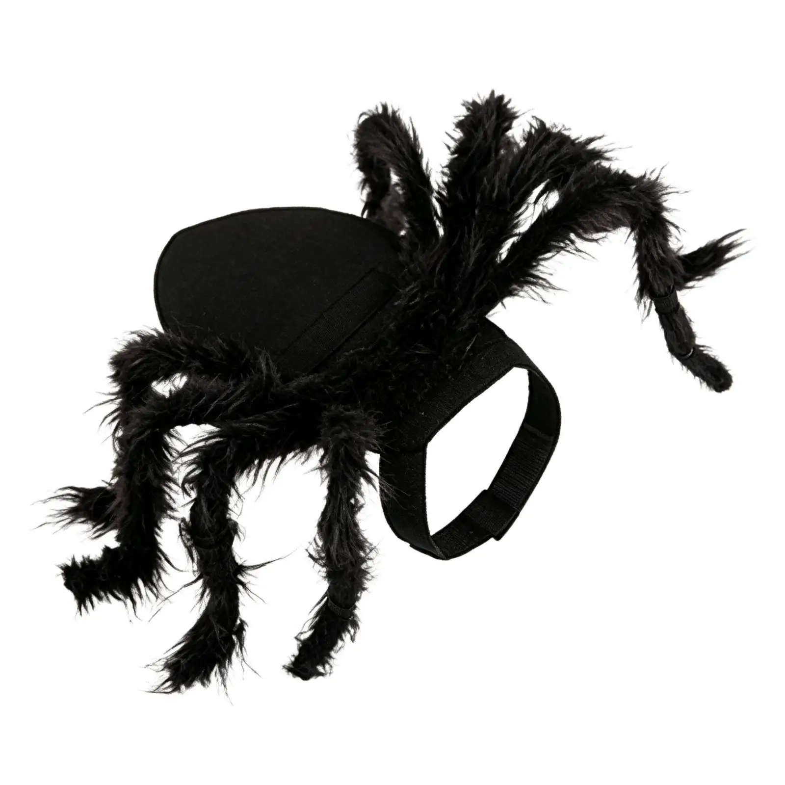 Felt and Furry Arachnid Costume for Small Pets Fastening Spider Pet Costume with Eight Furry Legs Fuzzy for Festive Home