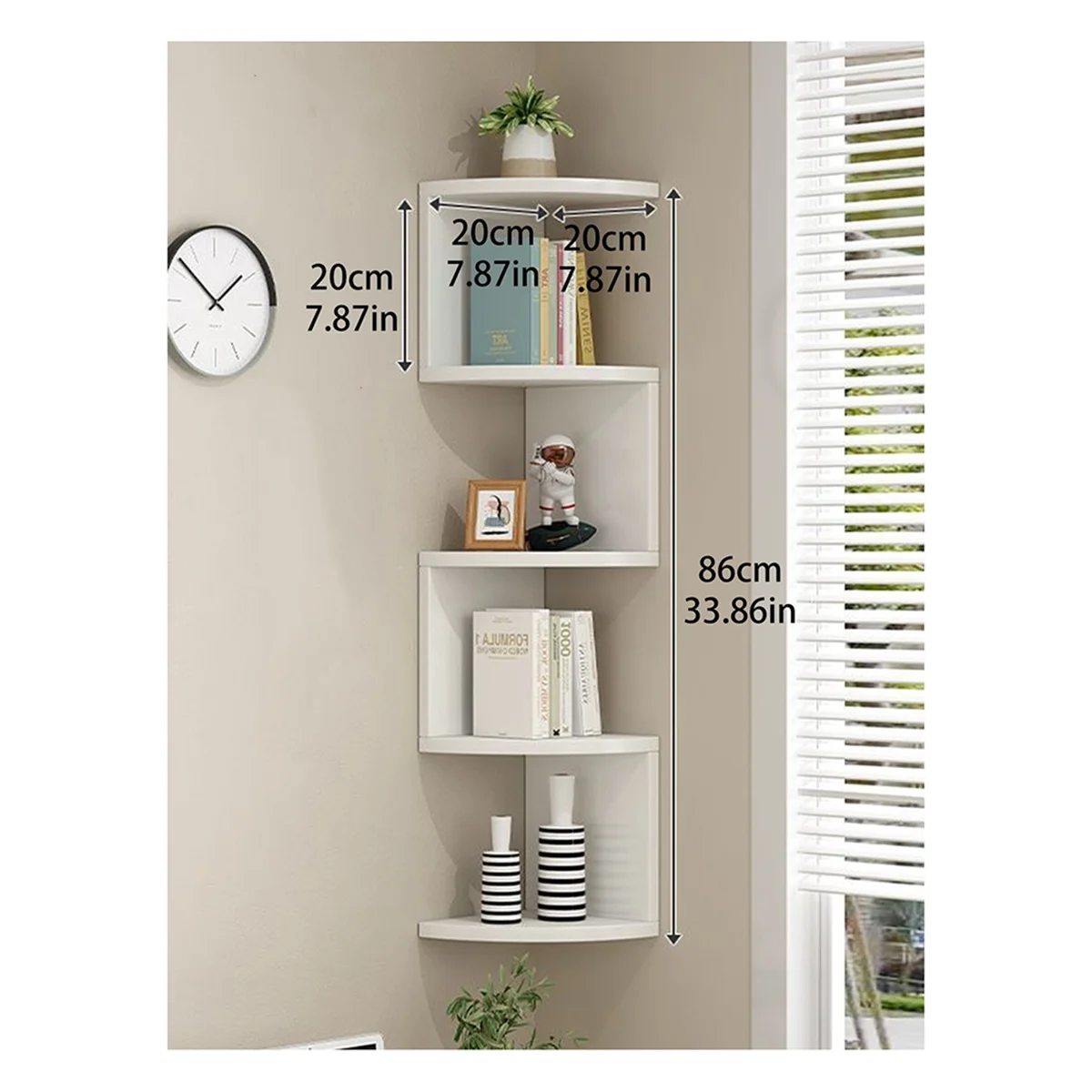 5-Story Shelf Corner Floating Shelf Wall Shelf Corner Bookshelf Family Kitchen Storage Living Room Decoration