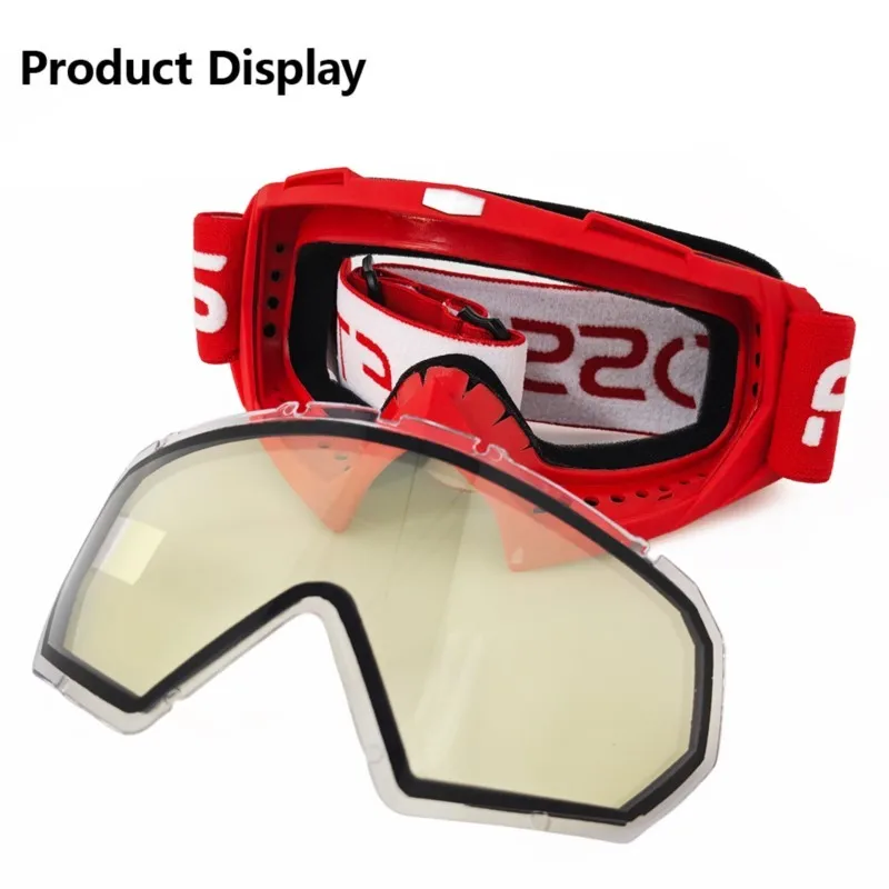 Multi-scene Adult Night Goggles for Ski & Motorbike, With Double Layer Anti Fog & UV Protection, Snow Barrier, Elastic Strap 4