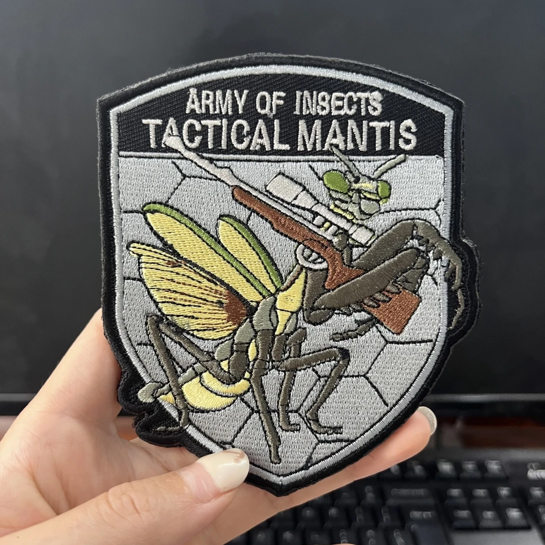 Insect Legion Embroidered Hook and Loop Patches for Clothing Dragonfly Bee Mantis Tactical Morale Badge Backpack Sticker