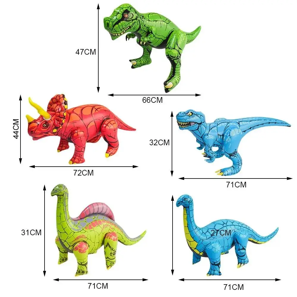 Juguetes inflables de dinosaurio de PVC Triceratops Stegosaurus, globo temático de dinosaurio de dibujos animados, tiranosaurio engrosado