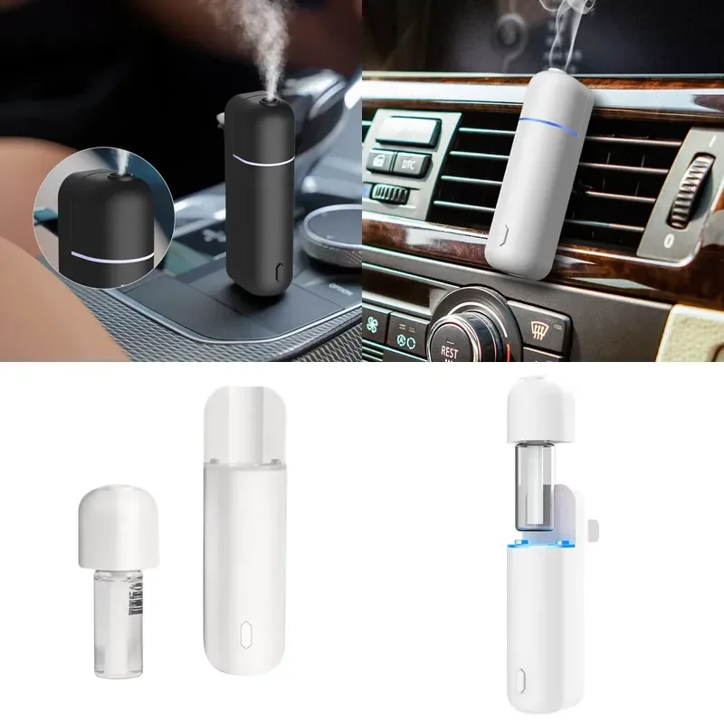 卸売プラスチック製エアコン吹き出し口用芳香剤、超音波式電気自動車用香り噴霧器、水不要usbアロマディフューザー（車用）