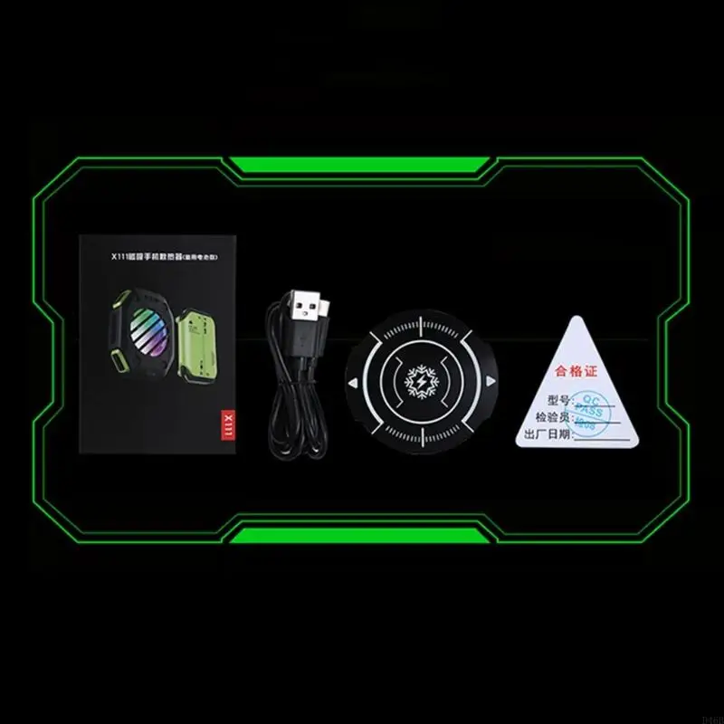 

D46B Cooling Fan with Light & Charging Function Low Noise Heatsink for Phone