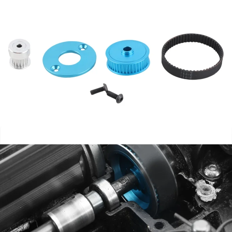 RC Belt Drive Gear Low Noise Rubber Belt Drive Transmission Gear Kit For TT02 Remote Control Car