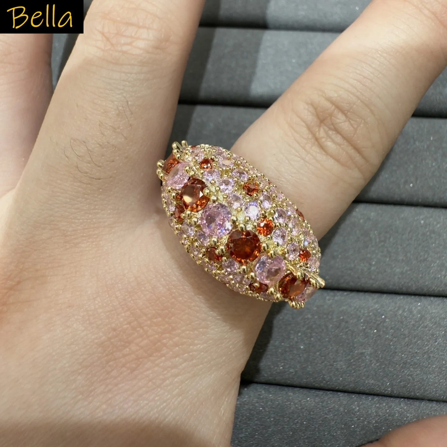 cubic zirconia adjustable ring for women shiny unique jewelry dinner party