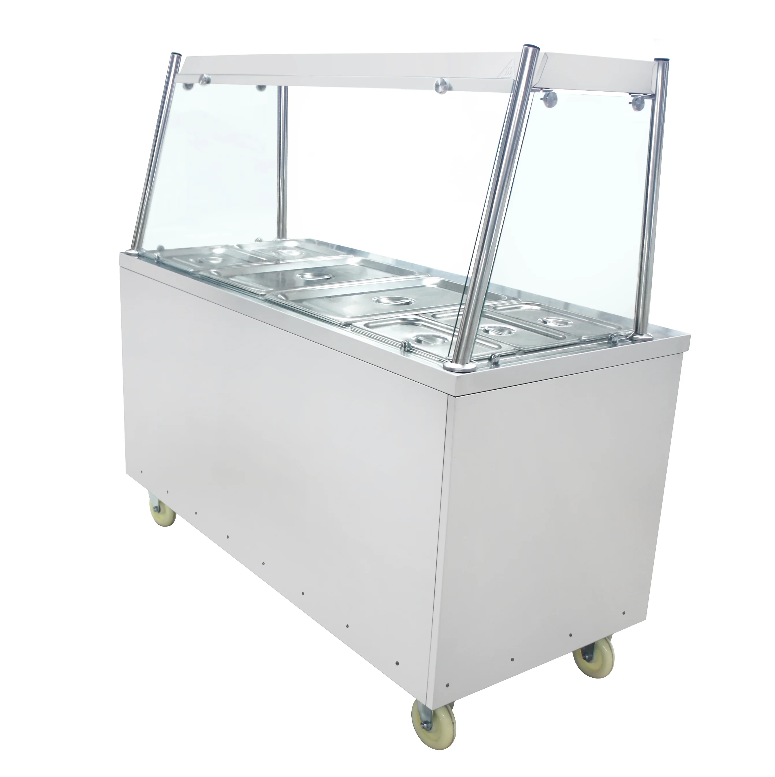 Commercial Hot Cupboard Food Warmer Display Plate Electric Bain Marie with Cabinet Food Warmer Cabinet Trolley with Wheel