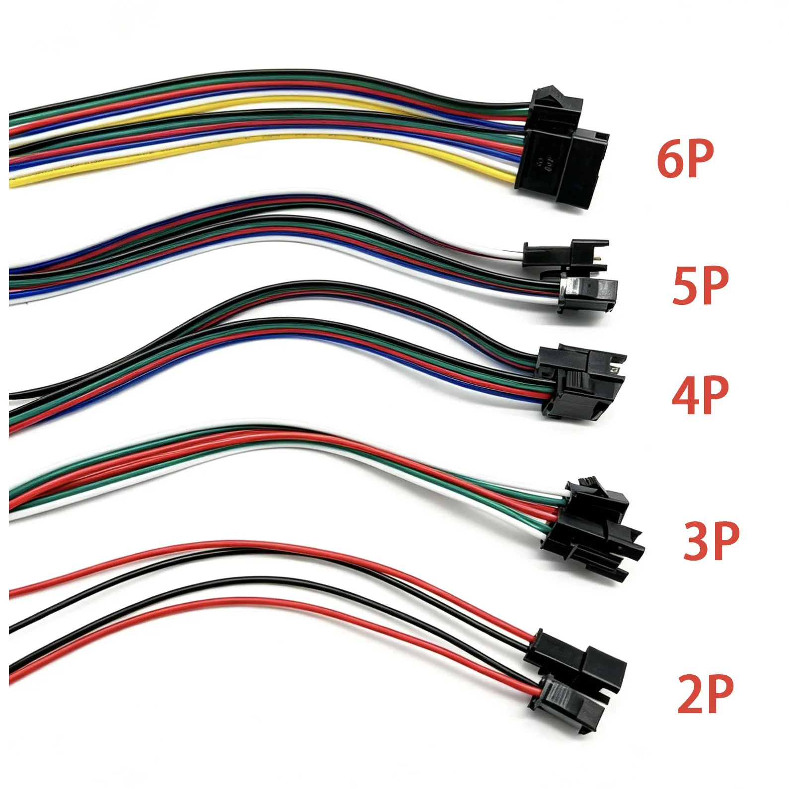 2Pin 3Pin 4Pin 5Pin 6Pin Led Connector Male/female  JST SM 2.54mm  Plug Connector Wire Cable for Led Strip Light Lamp Driver