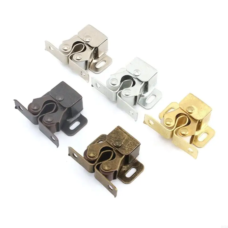 

H37D Double Roller Catch Cupboard Cabinet Door Homes Kitchen Hardware 10Pcs Double Roller Catches for Home Campers