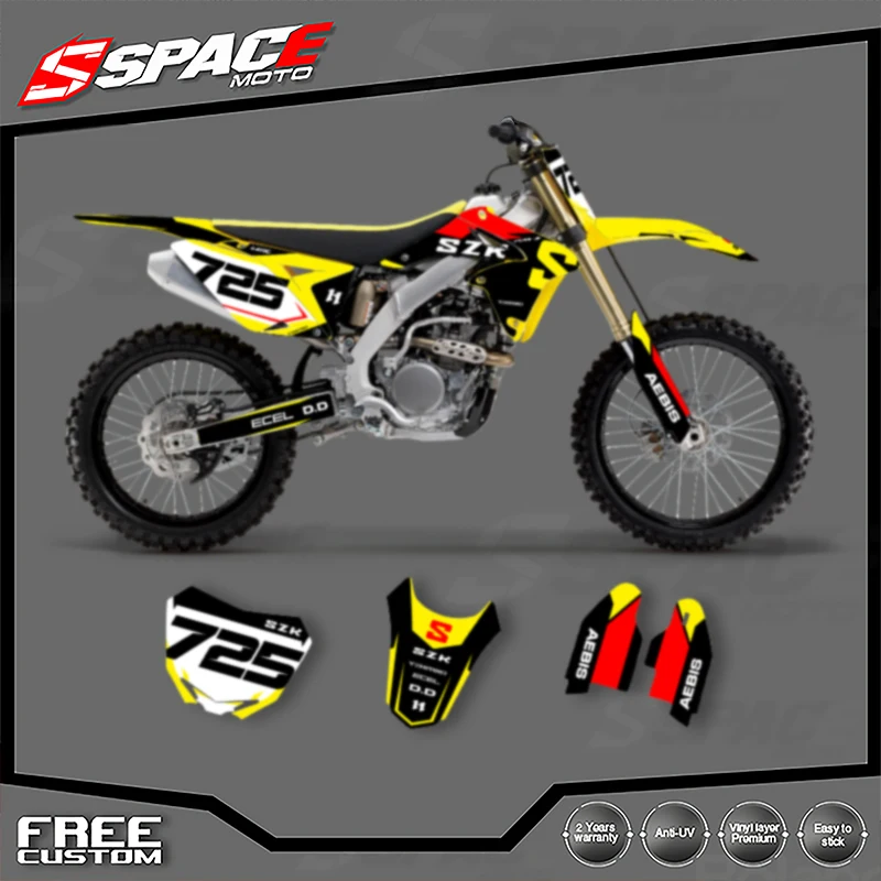 

SPACE Custom Motorcycle Team Graphics Background Decals for SUZUKI 2010 2011 2012 2013 2014 2015-2018 RMZ250 Decals Stickers Kit
