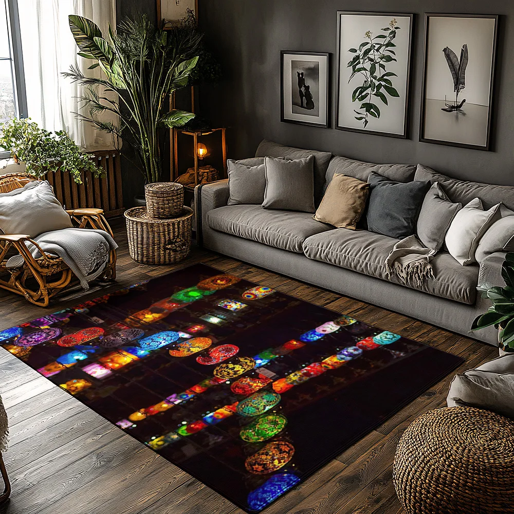 Unique Galaxy Space Carpet Home Decor Area Rug Living Room Bedroom Floor Mat Non-Slip Modern Abstract Art Rugs Gift