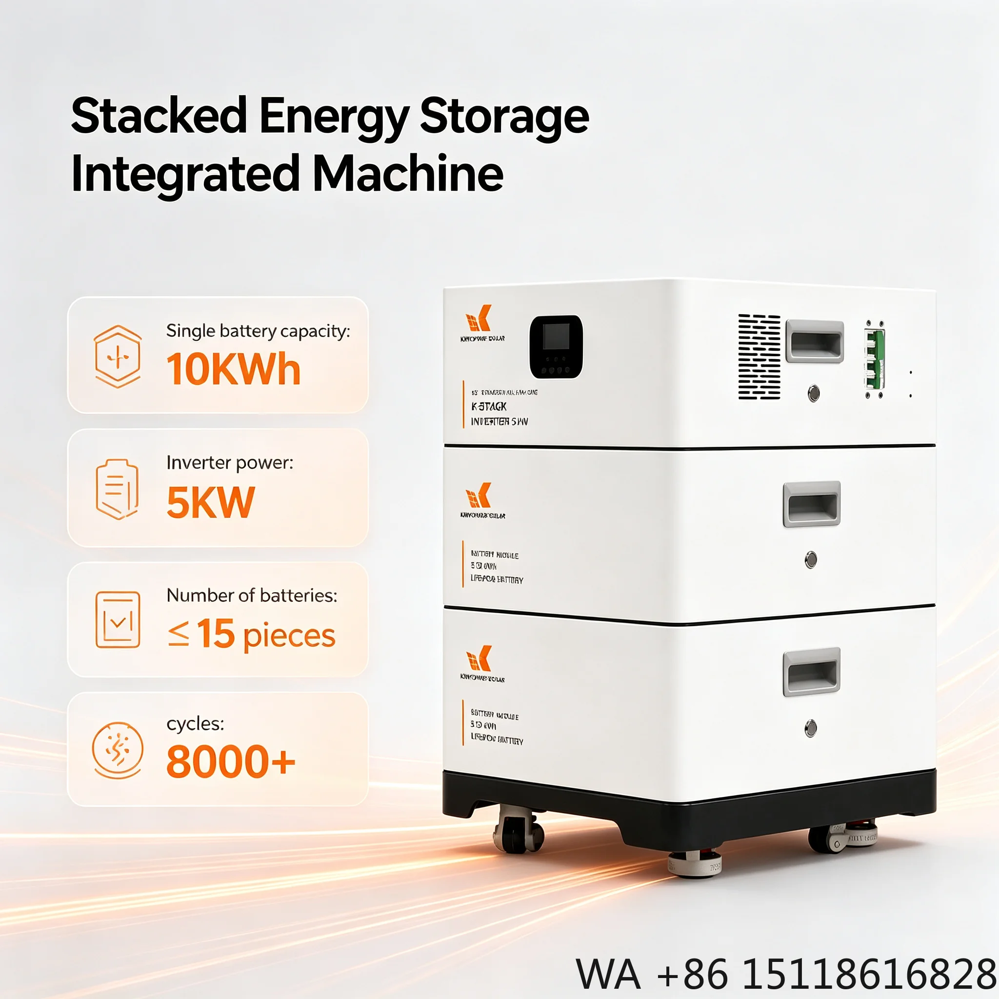 Home Energy Storage Unit 20KWh Battery 10KW Inverter 5KW 10kw Solar Panel 10 Year Warranty 51.2v 200ah Lifepo4 Battery
