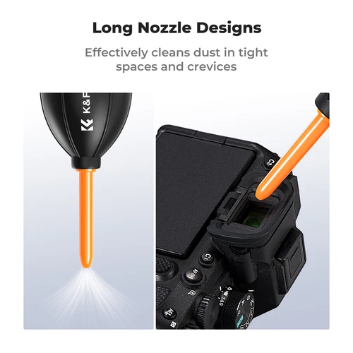 Imagen 2 del producto K & F Concept-soplador de aire para lentes de polvo, boquilla suave/larga para cámaras digitales DSLR SLR, limpiador de lentes limpio, bomba de aire, soplador de plumero