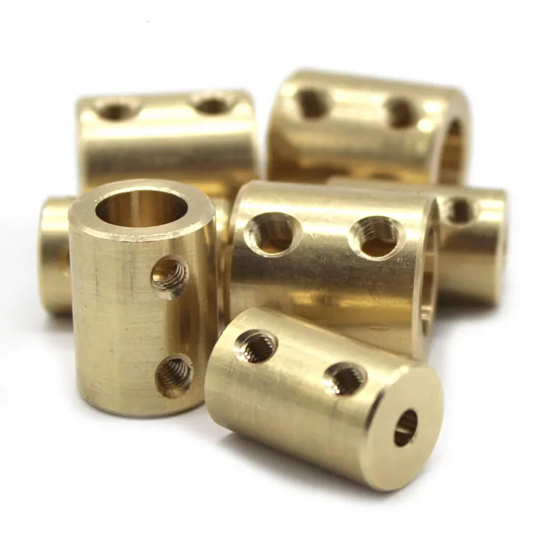 4mm/5mm/6mm/8mm/10mm/12mm Brass Rigid Motor Shaft Coupling Coupler Transmission Connector Sleeve Adapter