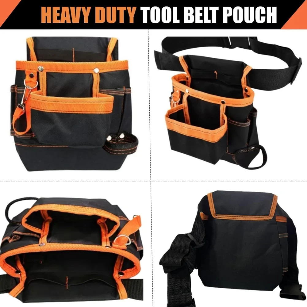 Multifunctional Tool Organizer Belt Pouch for Electricians Carpenters with Reinforced Stitching and Rivet Enhanced Durability